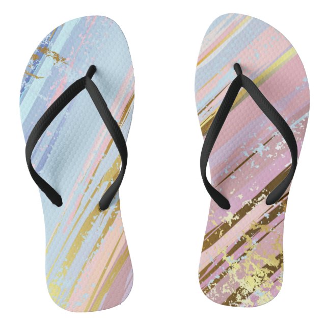 Textured Pink Background Thongs (Footbed)