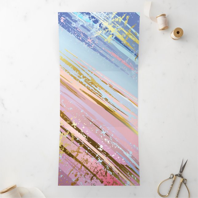 Textured Pink Background Tri-Fold Card (Inside)