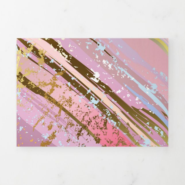 Textured Pink Background Tri-Fold Holiday Card (Cover)