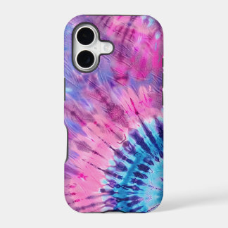 Textured Pink Purple Blue Tie Dye Burst