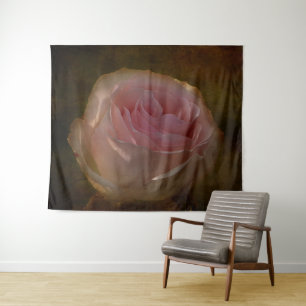 Textured Pink Rose Wall Tapestry
