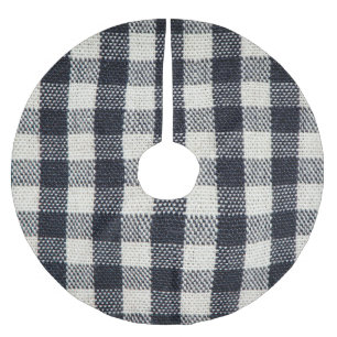 Textured Plaid Cotton Fabric Background Brushed Polyester Tree Skirt