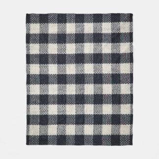 Textured Plaid Cotton Fabric Background Fleece Blanket