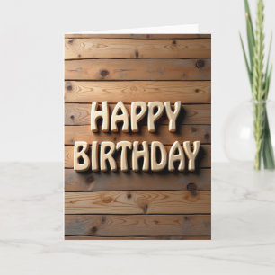 Textured Plank Birthday Card