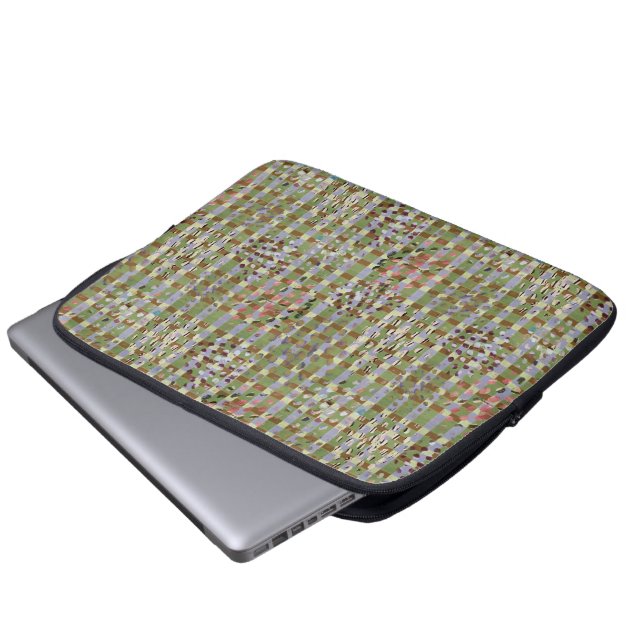 Textured Pointillism Grid Pattern Artwork Laptop Sleeve (Front Bottom)