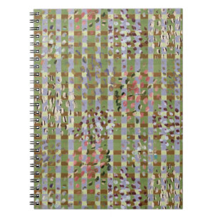 Textured Pointillism Grid Pattern Artwork Notebook