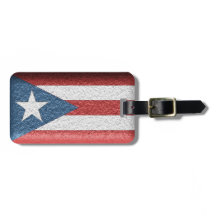 Textured Puerto Rican Flag Luggage Tag