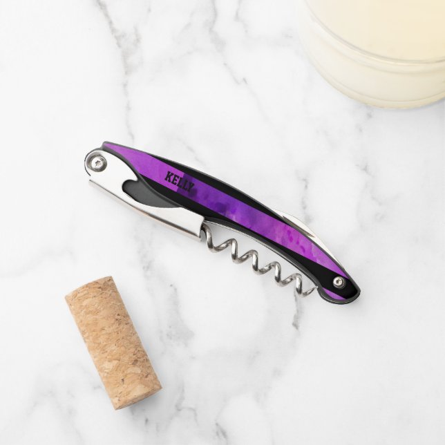 textured purple and black stripes corkscrew (Front)