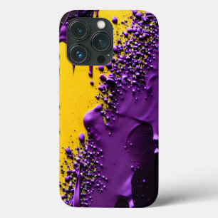 Textured Purple Black Yellow Explosion iPhone 13 Pro Case