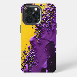 Textured Purple Black Yellow Explosion iPhone 13 Pro Case