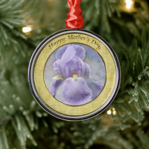 Textured Purple Iris Mother's Day Ornament