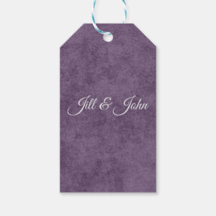 Textured Purple Wedding Favour Tag