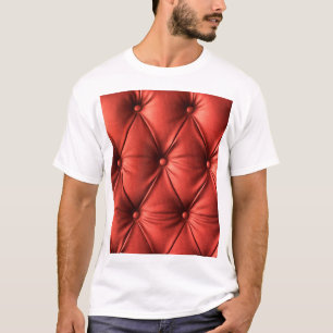 Textured Red Leather: Detailed Material Close-Up T-Shirt
