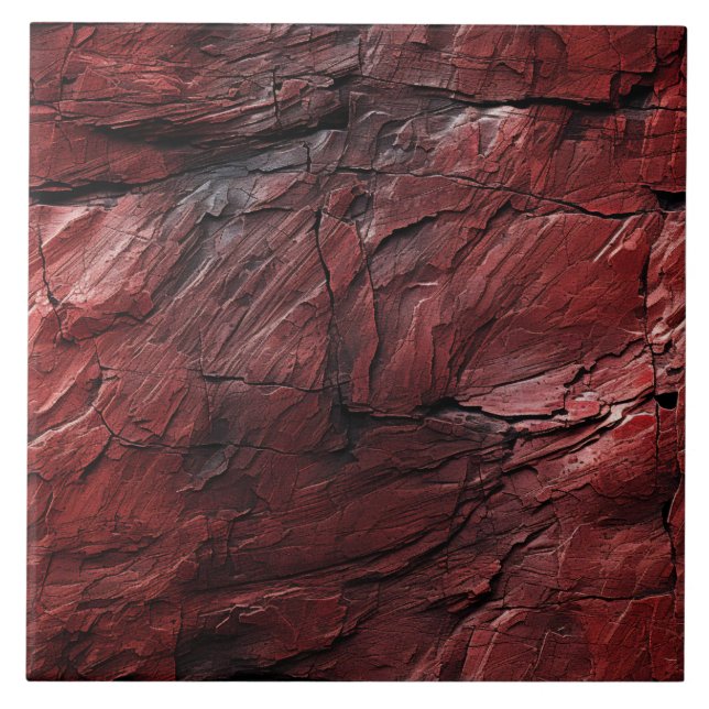 Textured Red Rocks Ceramic Tile (Front)