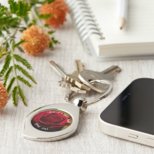 Textured Red Rose Mother’s Day Key Ring