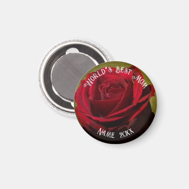 Textured Red Rose Mother’s Day Magnet (Front/Back)