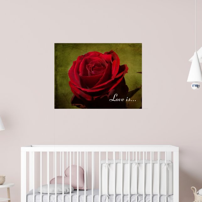 Textured Red Rose Poster Print (Nursery 2)