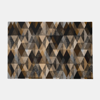 Textured rhombic brown with beige doormat