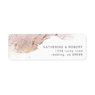 textured rose  gold elegant wedding ReturnAddress Return Address Label