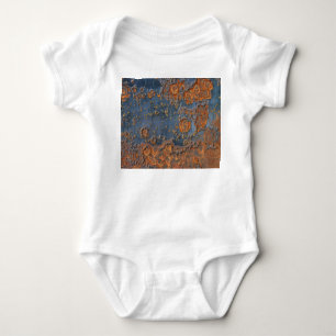 Textured rusted metal background. baby bodysuit