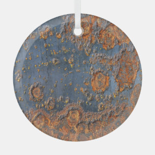 Textured rusted metal background. glass tree decoration