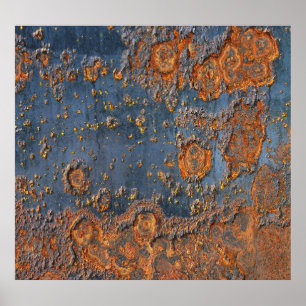 Textured rusted metal background. poster