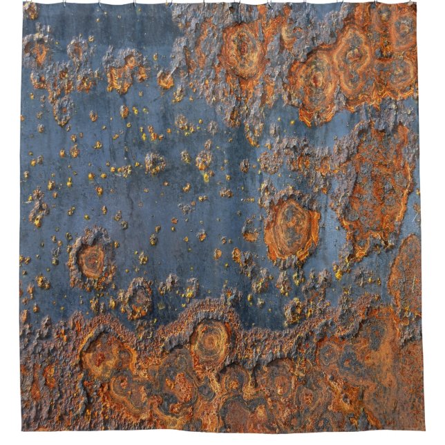 Textured rusted metal background. shower curtain (Front)