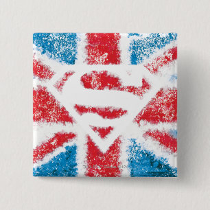 Textured S-Shield Over Flag 15 Cm Square Badge