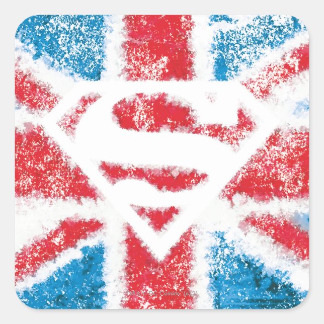 Textured S-Shield Over Flag Square Sticker (Front)