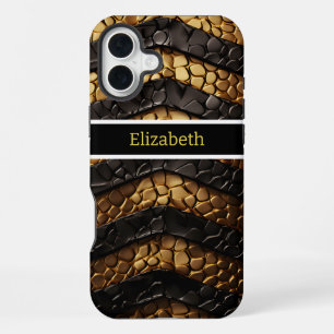 Textured snakeskin details from a venomous serpent iPhone 16 plus case