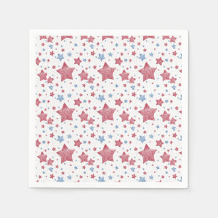 Textured Stars 4th of July Celebration Napkin