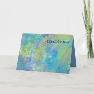 TEXTURED STARS Bar Bat Mitzvah Thank You Card