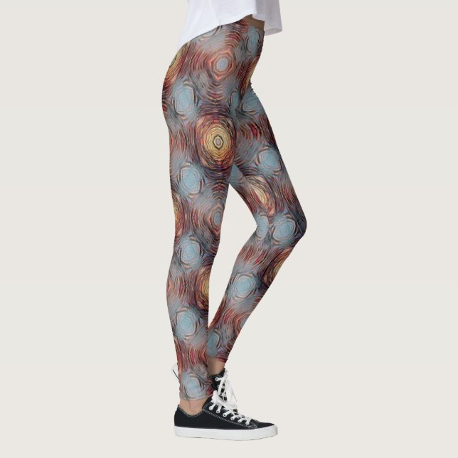 Textured Stone Abstract Modern Pattern Leggings (Right)