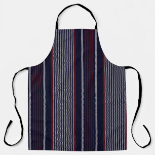 Textured stripe seamless pattern with navy blue, r apron