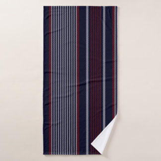 Textured stripe seamless pattern with navy blue, r bath towel