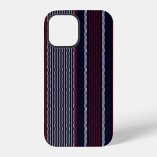 Textured stripe seamless pattern with navy blue, r iPhone 12 case