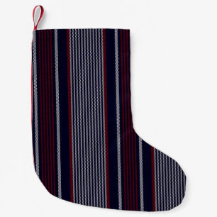 Textured stripe seamless pattern with navy blue, r small christmas stocking