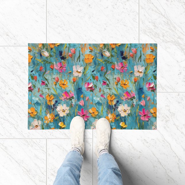 Textured Summer Flowers  2 Doormat (Creator Uploaded)