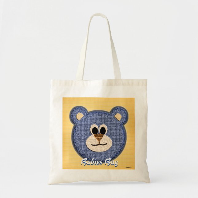 Textured Teddy Bear Babies Bag (blue) (Front)