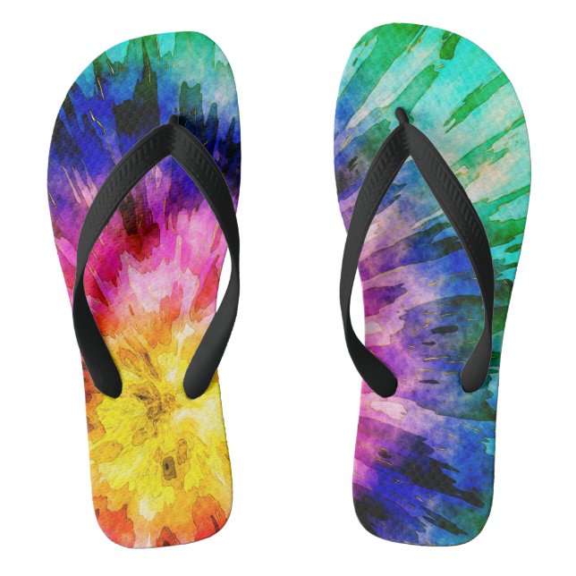 Textured Tie Dye Thongs (Footbed)