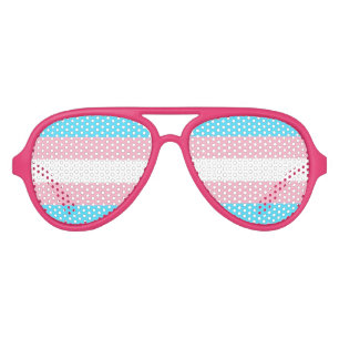 Textured Transgender Pride Flag Design Custom Aviator Sunglasses