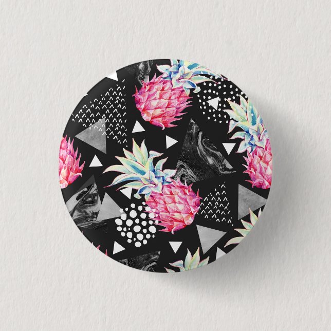 Textured Triangle Pineapple Pattern 3 Cm Round Badge (Front)