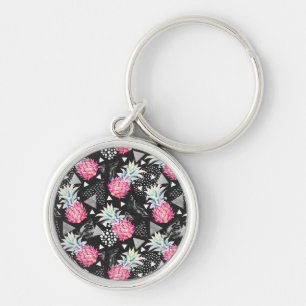 Textured Triangle Pineapple Pattern Key Ring