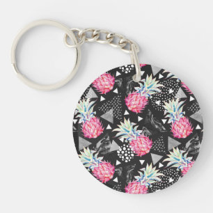 Textured Triangle Pineapple Pattern Key Ring