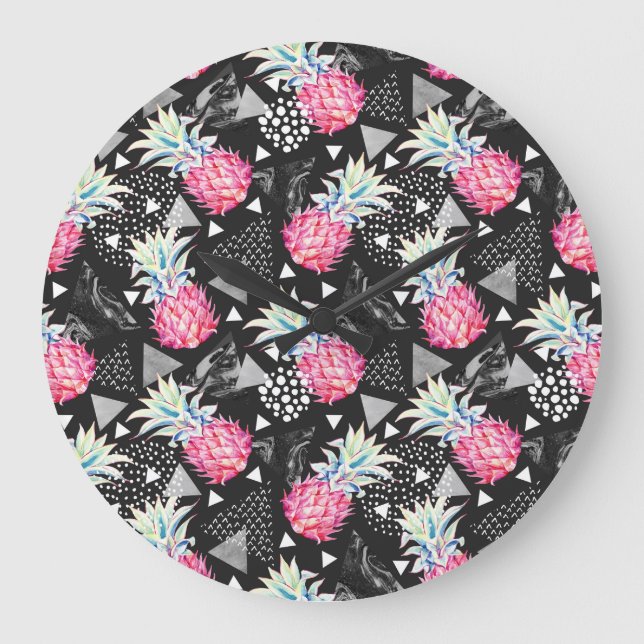 Textured Triangle Pineapple Pattern Large Clock (Front)
