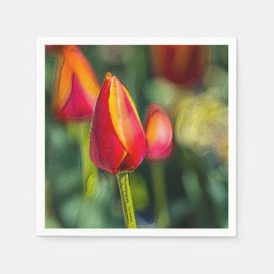 Textured Tulip Garden Napkin