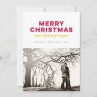 Textured Type Minimalist Merry Christmas Photocard