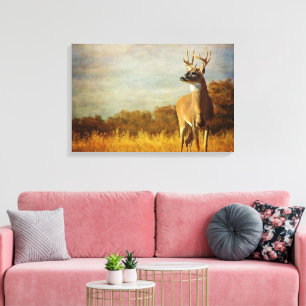 Textured Whitetail Stretched Canvas Print