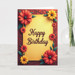 Textured Yellow Birthday Card