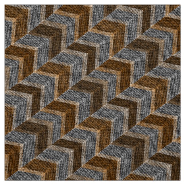 Textured, zigzag, grey and brown, lines, classic, fabric (Swatch)